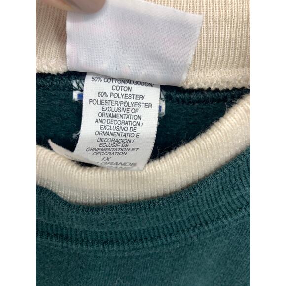 Vintage Holiday Birds Squirrel Green Crewneck Sweatshirt Open House Size 1X - Picture 4 of 7